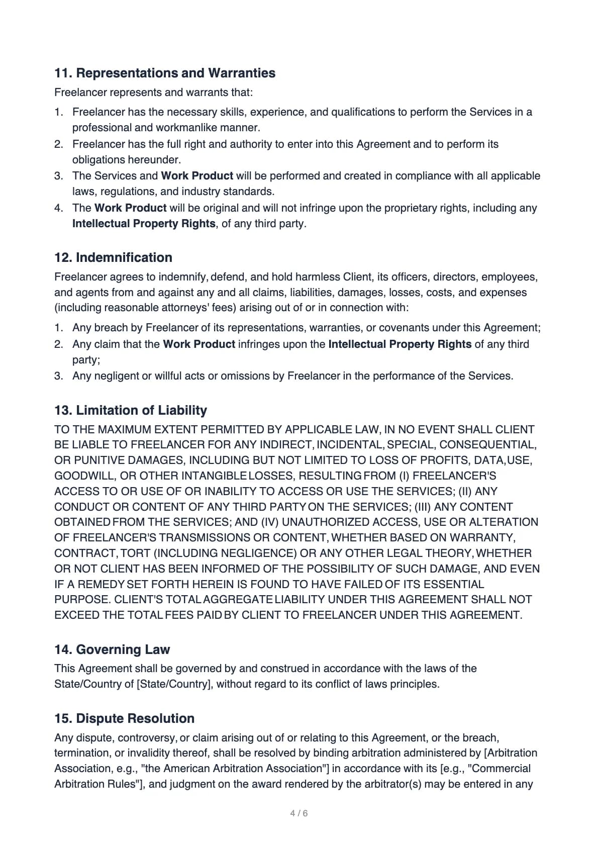 Freelance Contract – page 4