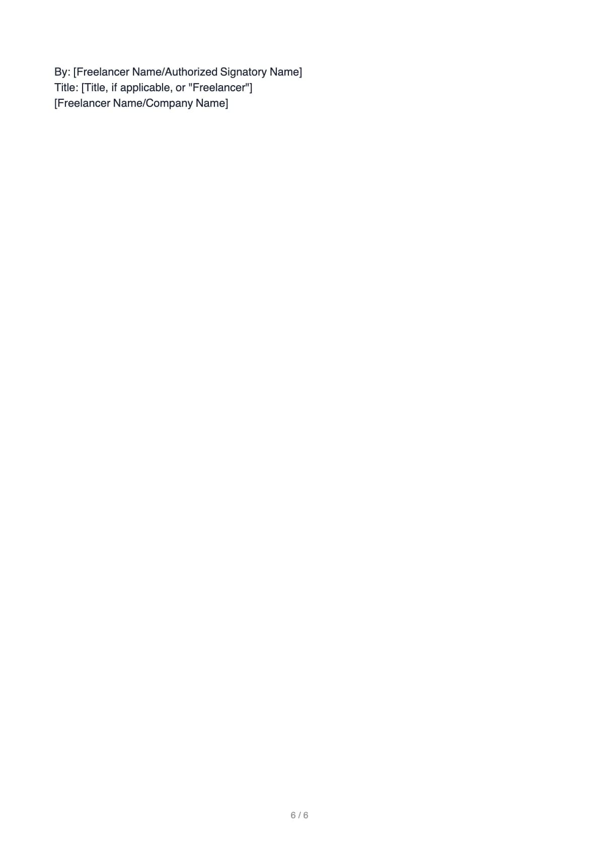 Freelance Contract – page 6