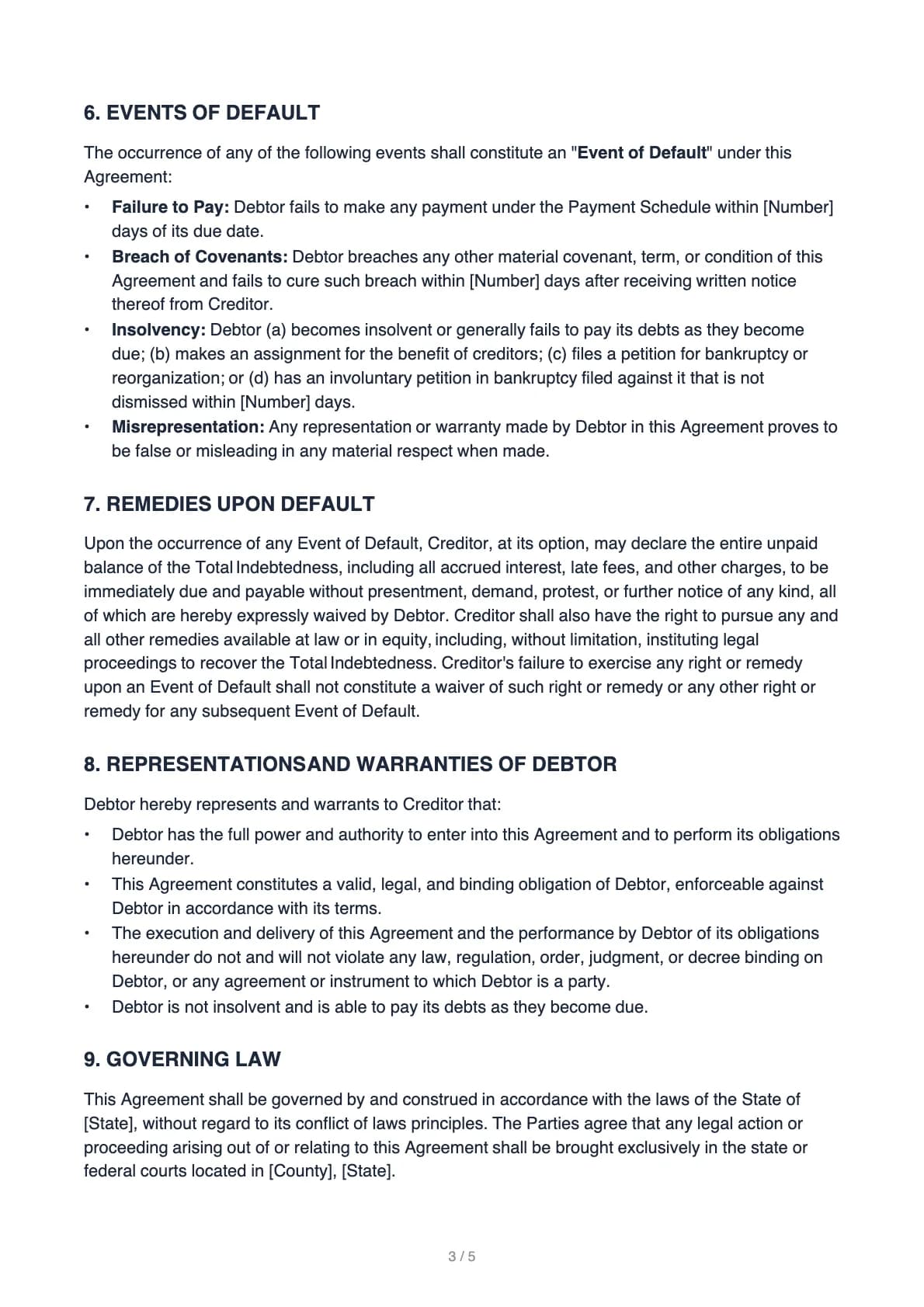 Payment Agreement – page 3