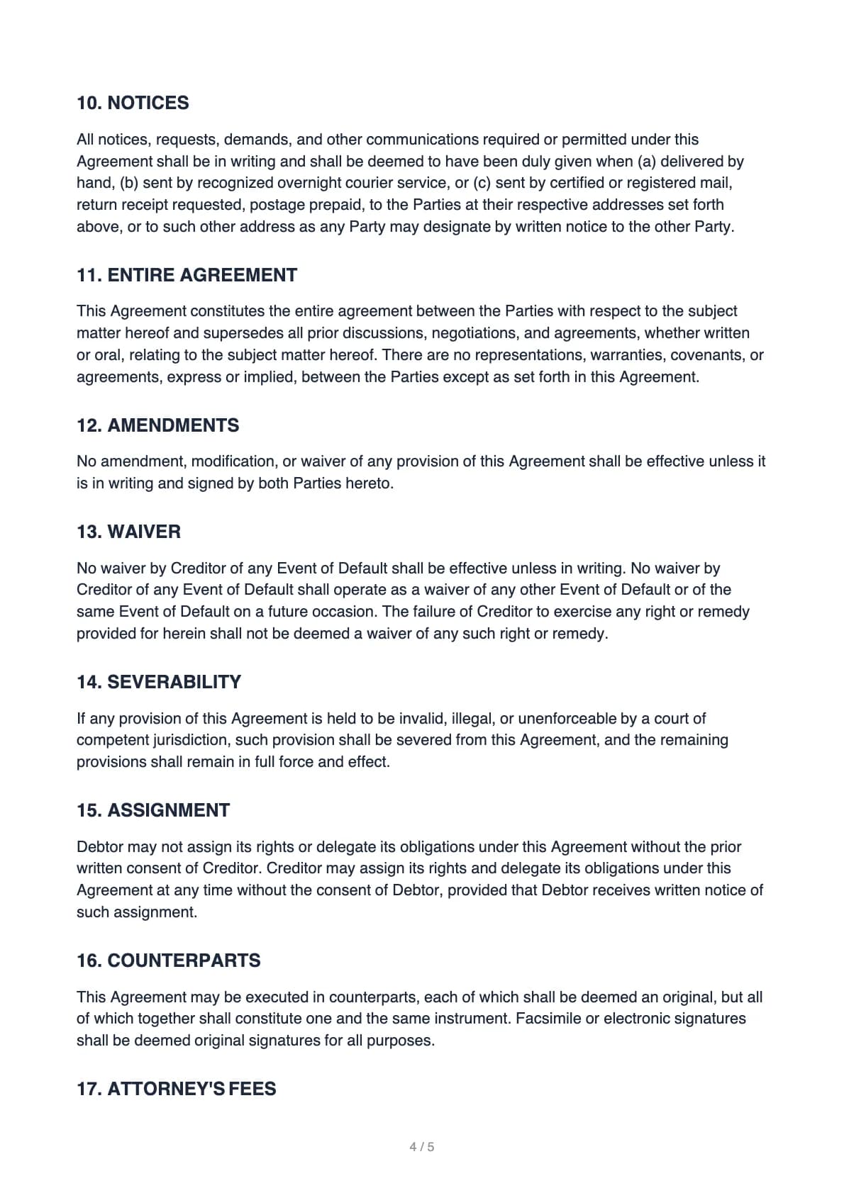 Payment Agreement – page 4